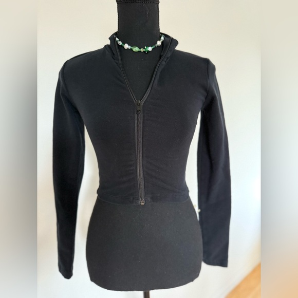 Black Zip-Up Jacket TNA XS pre-owned 
With free gifts . - Picture 3 of 12